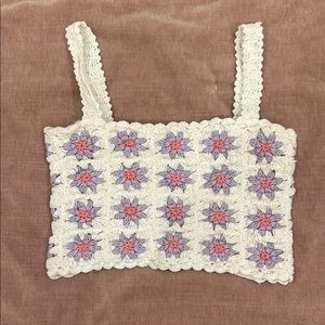 Stradivarius Floral Crotchet Top